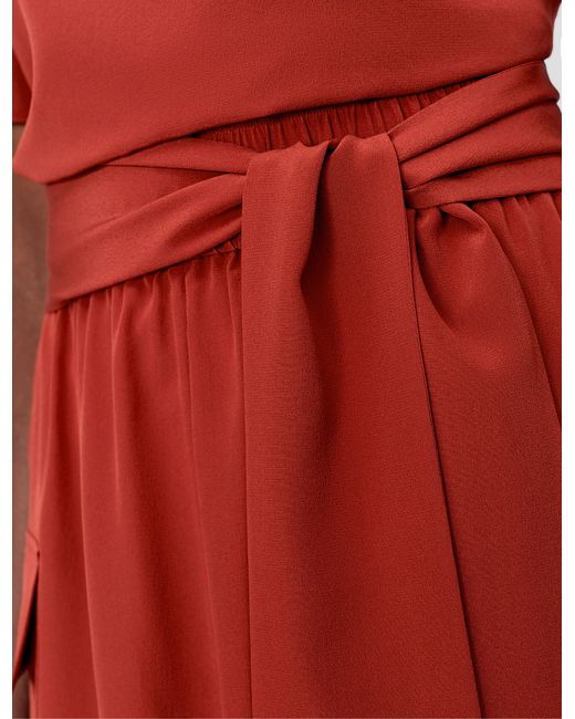 Joseph Red Charai Crepe De Soie Silk Skirt