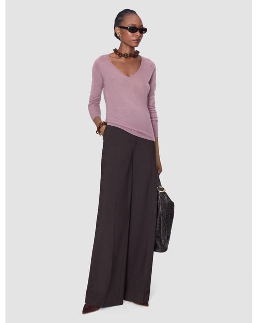 Joseph Pink Cetus Cashair V Neck Jumper