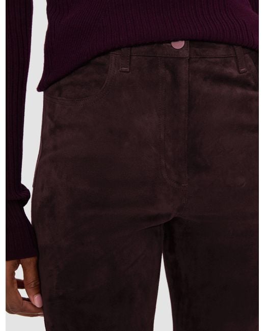 Joseph Purple Duke Suede Stretch Trousers