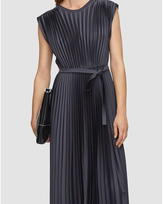 Joseph Blue Volta Knit Weave Plissé Dress