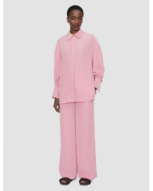 Joseph Pink Camilia Satin Twill Blouse