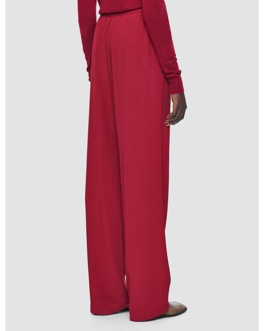 Joseph Red Sahel Crepe De Chine Silk Trousers
