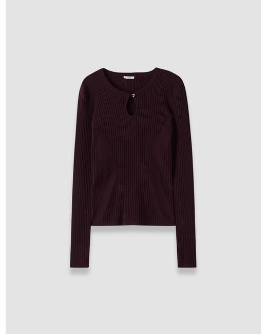 Joseph Red Luz Merino Wool Rib Top