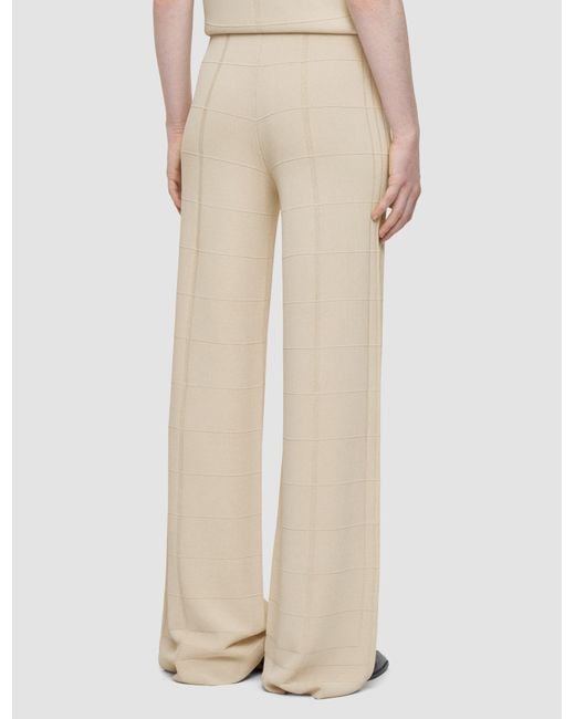 Joseph White Viscose Grid Knit Trousers