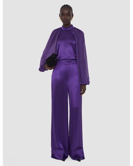 Joseph Purple Dijon Double Satin Trousers