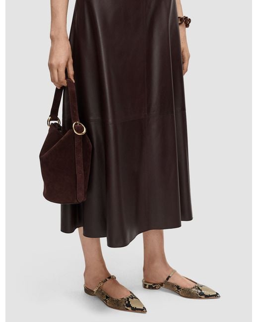 Joseph Brown Mini Bucket Suede Bag