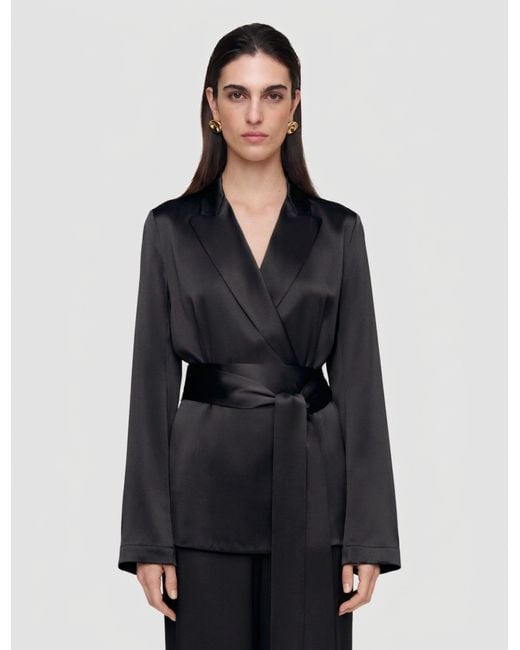 Joseph Black Archer Silk Satin Jacket