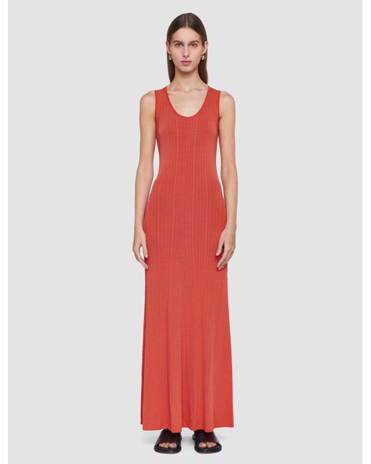 Joseph Red Viscose Rib Knit Dress