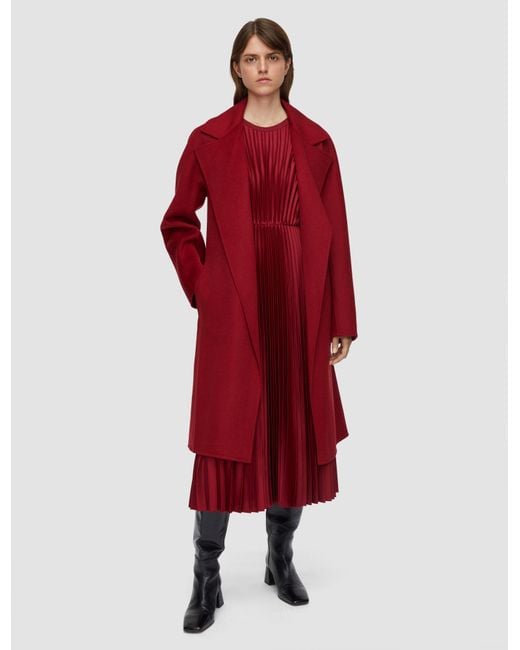 Joseph Red Costa Double Face Cashmere Coat