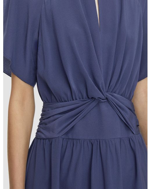 Joseph Blue Lowri Crepe De Chine Knot Silk Dress
