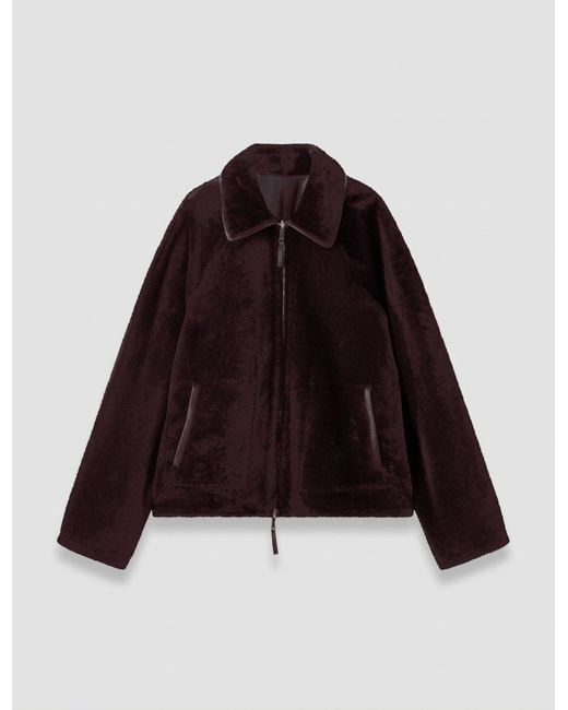 Joseph Red Kyro Reversible Soft Shearling Jacket