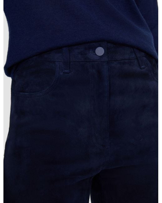 Joseph Blue Duke Suede Stretch Trousers