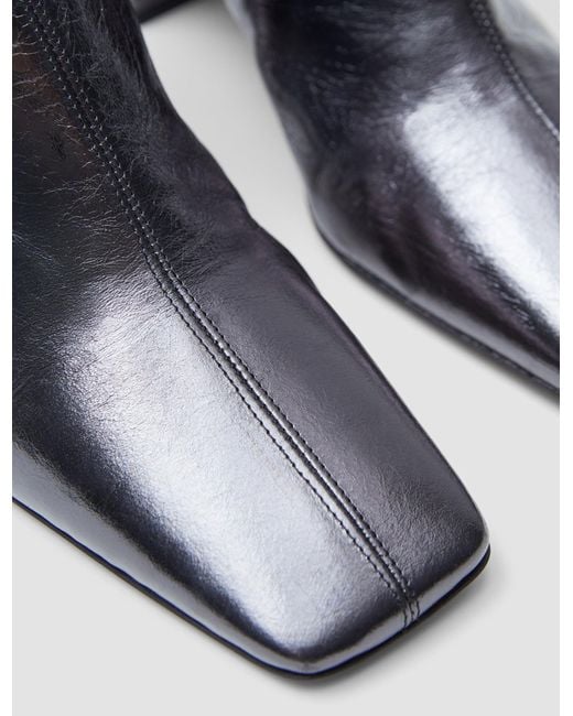 Joseph Black Heeled Metallic Leather Ankle Boots