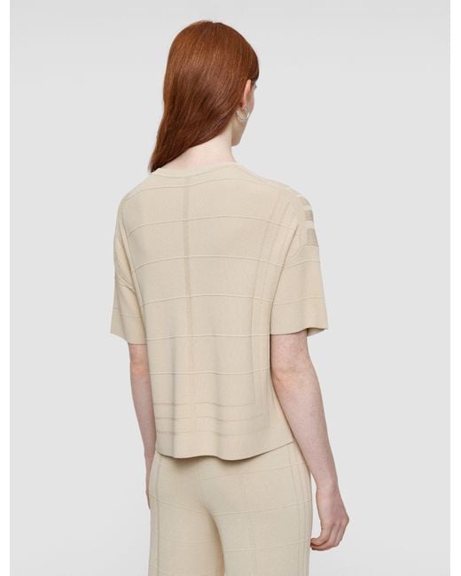 Joseph Natural Viscose Grid Knit T-Shirt