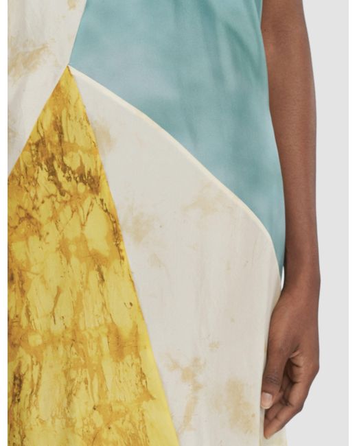 Joseph Metallic Tulipa Planchart Print Silk Dress