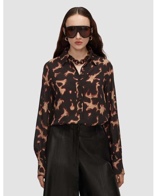 Joseph Brown Rieu Tortoiseshell Crepe Blouse