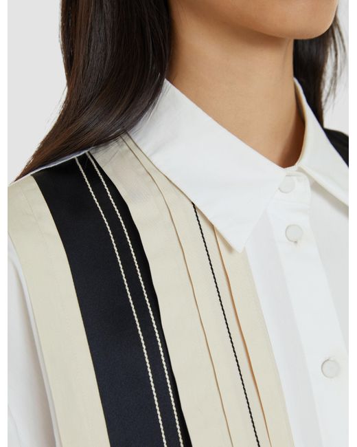 Joseph White Bacar Poplin Colour Block Shirt