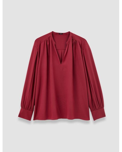 Joseph Red Blondel Crepe De Chine Silk Blouse