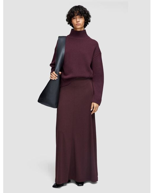 Joseph Purple Wool Jersey Maxi Skirt