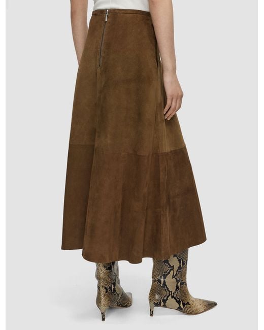 Joseph Natural Helius Light Suede Skirt
