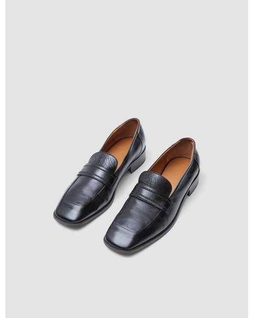 Joseph White Leather Penny Loafers