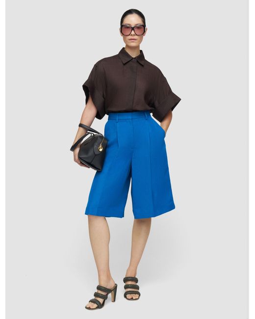 Joseph Blue Centa Linen Blend Shorts
