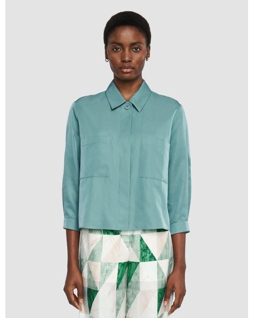 Joseph Blue Satie Soft Cotton Silk Shirt