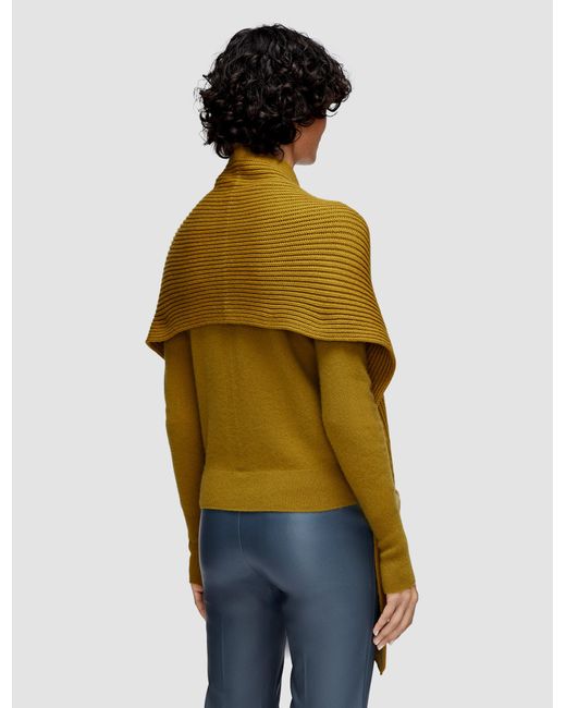 Joseph Yellow Light Cardigan Stitch Button Scarf