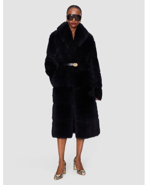 Joseph Black Elektra Long Hair Shearling Coat