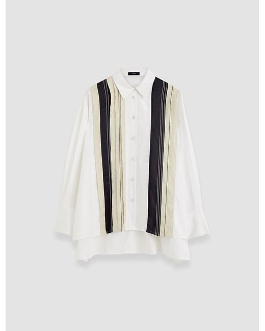 Joseph White Bacar Poplin Colour Block Shirt