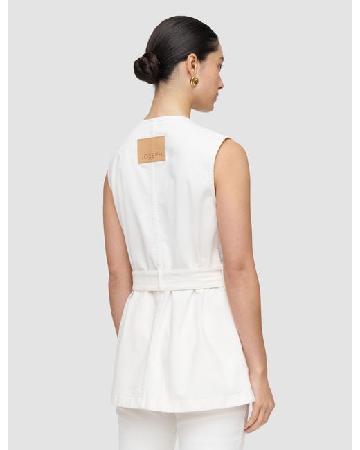 Joseph White Balan Denim Sleeveless Jacket