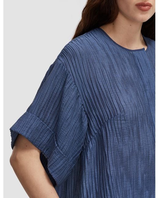 Joseph Blue Yani Fluid Crinkle Blouse