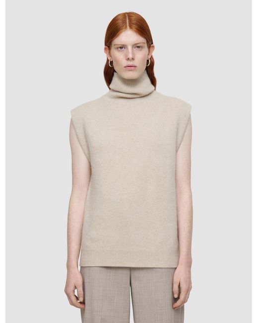 Joseph Natural Brushed Cashmere Vest