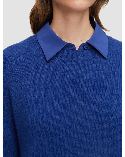 Joseph Blue Open Cashmere Round Neck Jumper