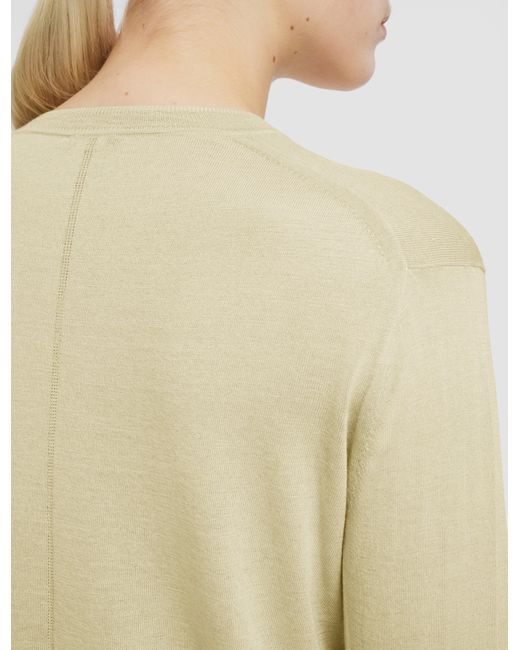 Pull Col Rond En Mélange De Soie Et Coton Ultra Fin Joseph en coloris Natural