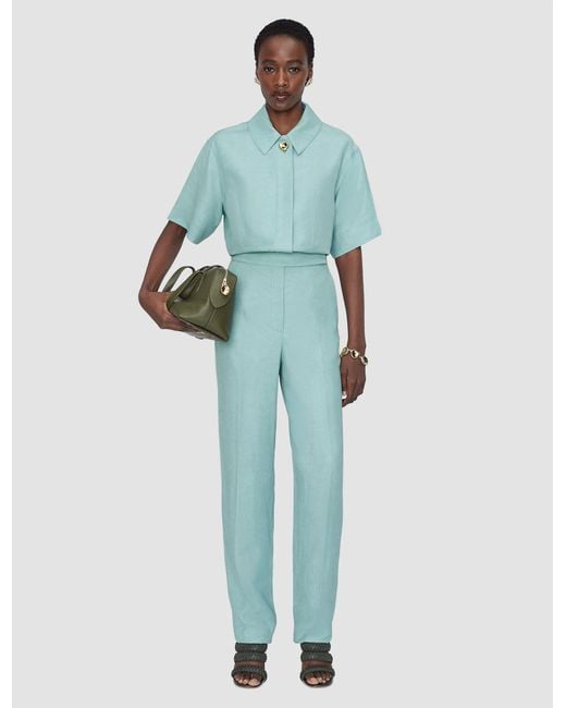 Joseph Blue Aix Light Linen Blend Trousers