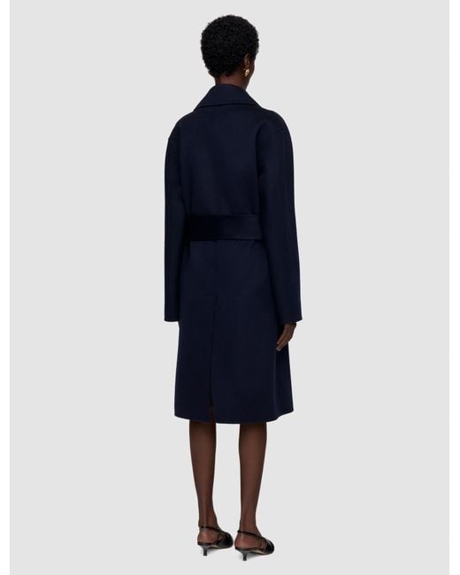 Joseph Blue Costana Double Face Cashmere Coat