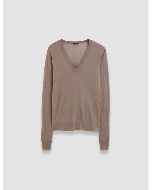Joseph Natural Cashair V Neck Jumper