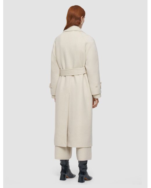 Joseph Natural Navarre Linear Double Face Wool Coat