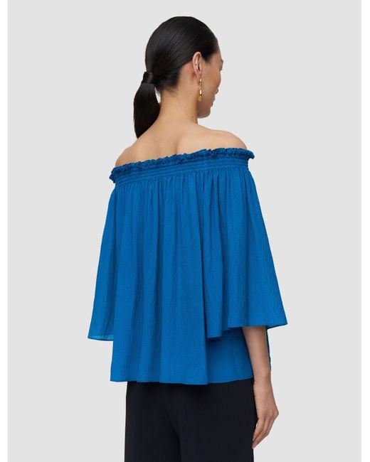 Joseph Blue Emi Textured Silk Top