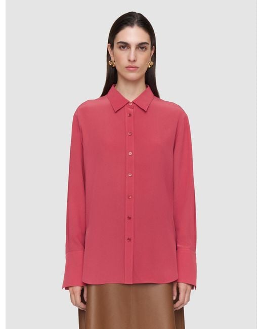 Joseph Red Joe Crepe De Chine Silk Blouse