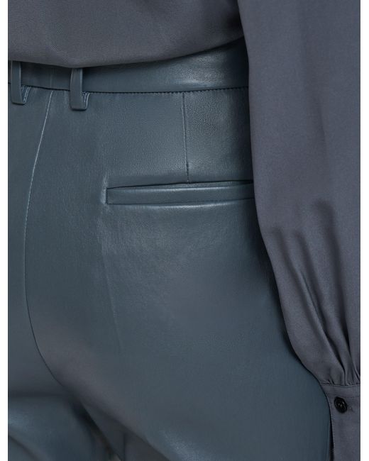 Joseph Blue Tafira Leather Stretch Trousers