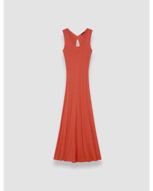 Joseph Red Viscose Rib Knit Dress