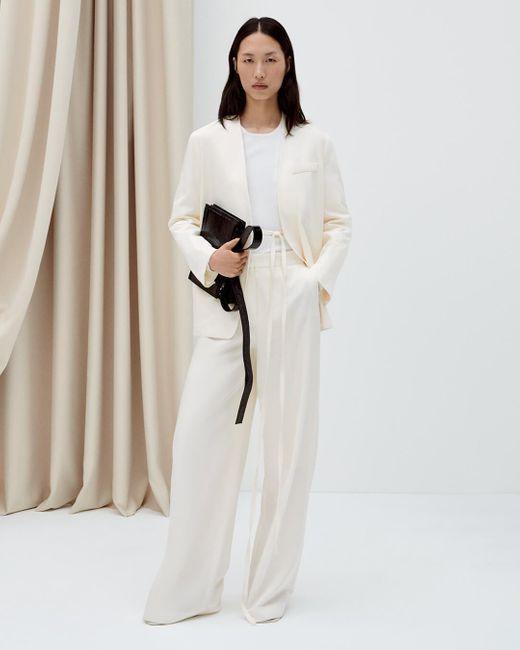Pantalon Alanel en soie et coton doux Joseph en coloris White