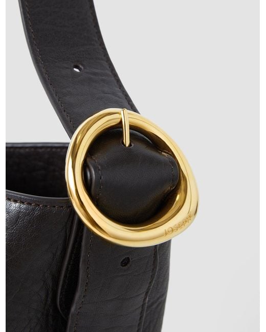 Joseph Black Bucket Pebble Leather Bag