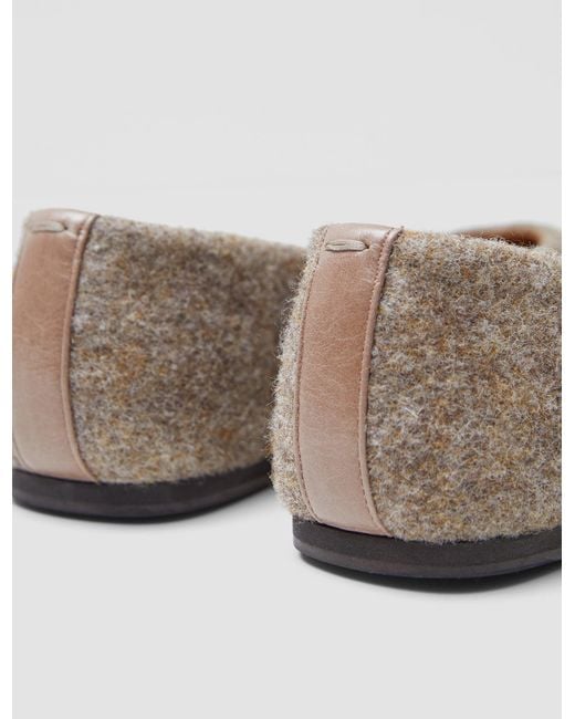 Joseph White Textured Wool Ballerinas