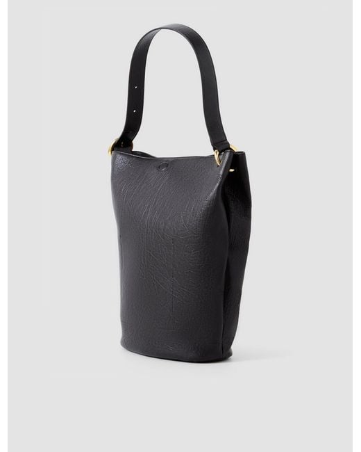 Joseph Black Bucket Pebble Leather Bag