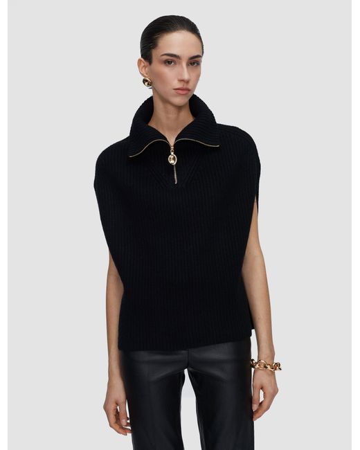 Joseph Blue Raffet Fisherman Rib Cashmere Vest
