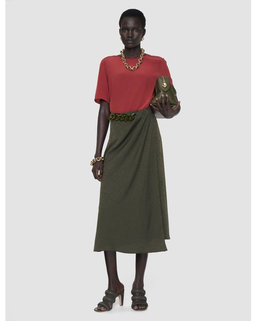 Joseph Green Tanger Jacquard Silk Skirt