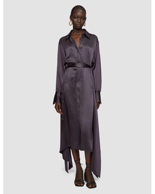 Robe Cyprien en satin de soie Joseph en coloris Blue